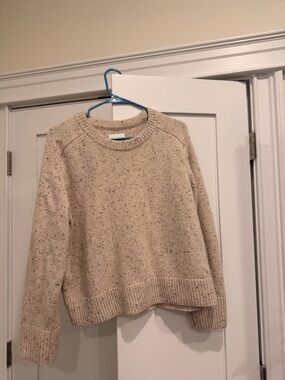 Abercrombie Cozy Cream Speckled Crewneck Sweater - Women